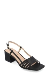 Journee Collection Shayana Block Heel Slingback Sandal In Black