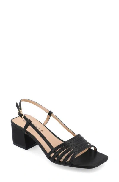 Journee Collection Shayana Block Heel Slingback Sandal In Black