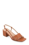 Journee Collection Shayana Block Heel Slingback Sandal In Cognac