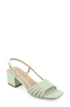 Journee Collection Shayana Block Heel Slingback Sandal In Green