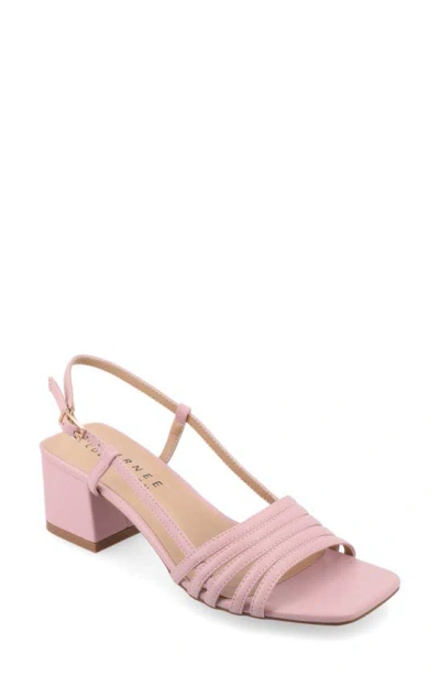 Journee Collection Shayana Block Heel Slingback Sandal In Mauve