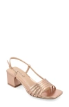 Journee Collection Shayana Block Heel Slingback Sandal In Rose Gold