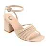 Journee Collection Shillo Womens Round Open Toe Block Heel Pumps In Nude
