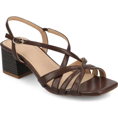 Journee Collection Shyla Block Heel Sandal In Brown