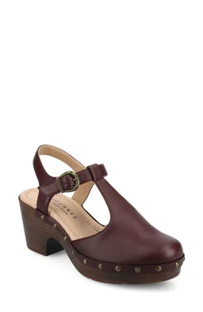 Journee Collection Sicily T-strap Platform Sandal In Burgundy