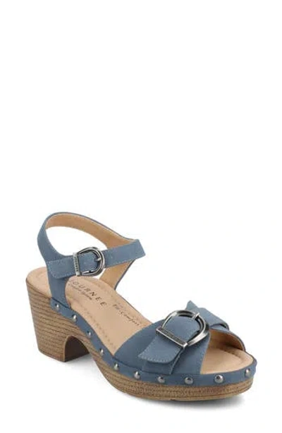 Journee Collection Sisilia Ankle Strap Platform Sandal In Blue