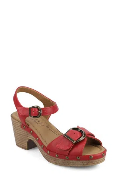 Journee Collection Sisilia Ankle Strap Platform Sandal In Red