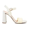 Journee Collection Skiler Womens Open Toe Block Heel Pumps In White