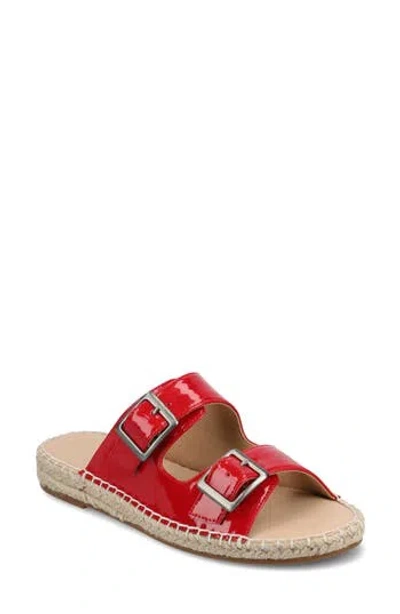 Journee Collection Solay Braided Strappy Sandal In Patent/red