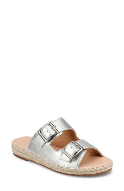 Journee Collection Solay Braided Strappy Sandal In Silver