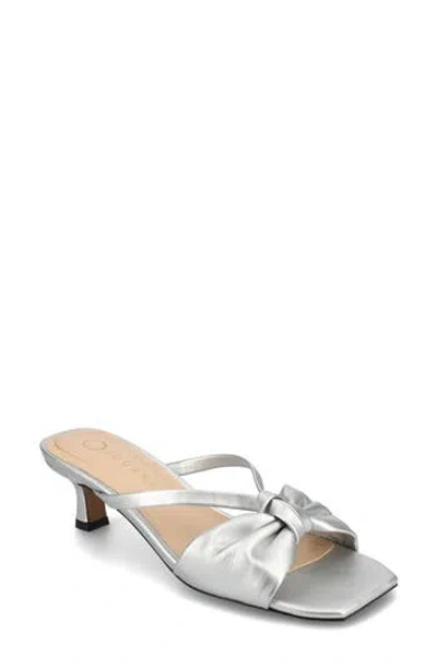 Journee Collection Starling Kitten Heel Sandal In Silver
