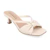 Journee Collection Starling Women's Ivory Kitten Heel Dress Sandals Gal1320 In Neutral