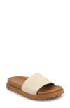 Journee Collection Starr Woven Platform Slide Sandal In White