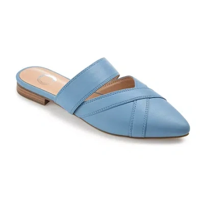 Journee Collection Stasi Womens Pointed Mules In Blue