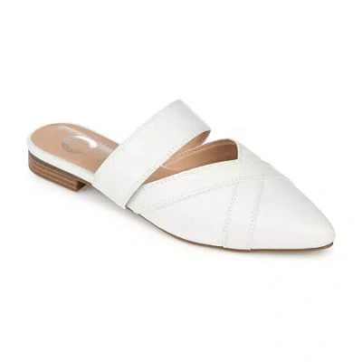Journee Collection Stasi Womens Pointed Mules In White