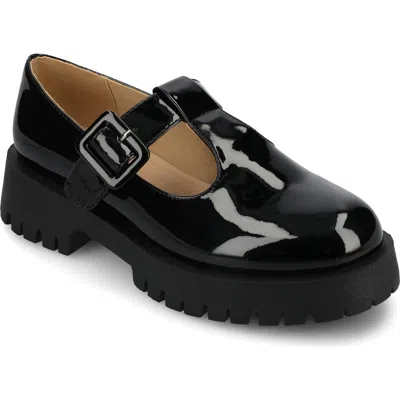 Journee Collection Suvi Mary Jane Loafer In Black Patent