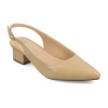 Journee Collection Sylvia Womens Pointed Block Heel Pumps In Brown