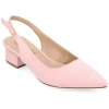 Journee Collection Sylvia Womens Pointed Closed Toe Block Heel Pumps In Pink