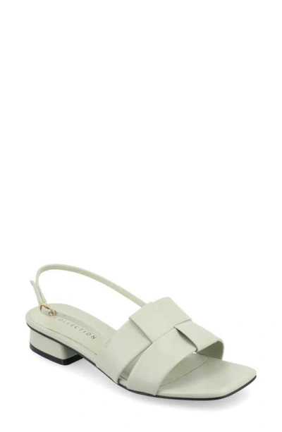 Journee Collection Women's Tabatha Block Heel Slingback Flat Sandals In Sage