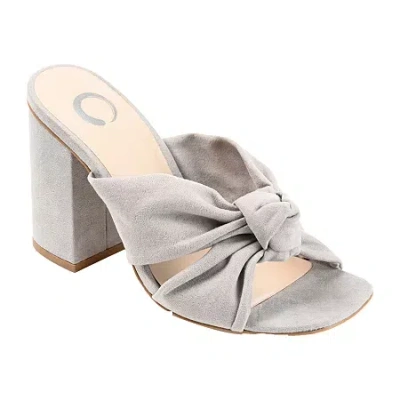 Journee Collection Tabithea Womens Round Open Toe Block Heel Pumps In Gray