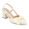 Journee Collection Tailynn Womens Pointed Closed Toe Block Heel Pumps In White