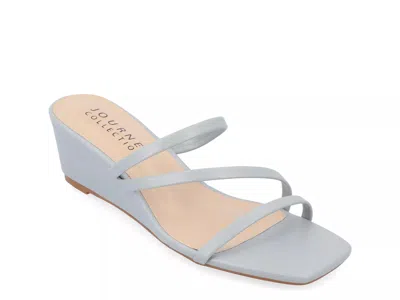 Journee Collection Takarah Wedge Sandal In Blue
