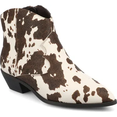 Journee Collection Taliah Western Ankle Boot In Brown