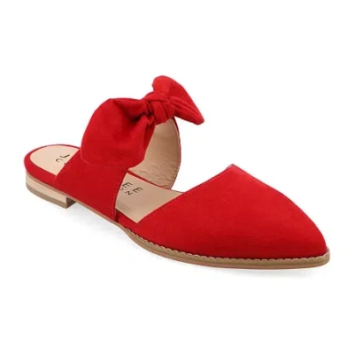 Journee Collection Telulah Womens Pointed Slip-on Shoe In Red