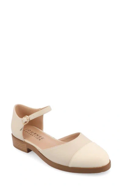 Journee Collection Women's Tesley Cap Toe Flats In Taupe