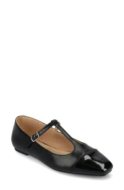 Journee Collection Thea T-strap Flat In Black