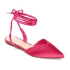 Journee Collection Theia Womens Pointed Ballet Flats In Pink