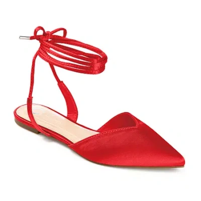 Journee Collection Theia Womens Pointed Ballet Flats In Red