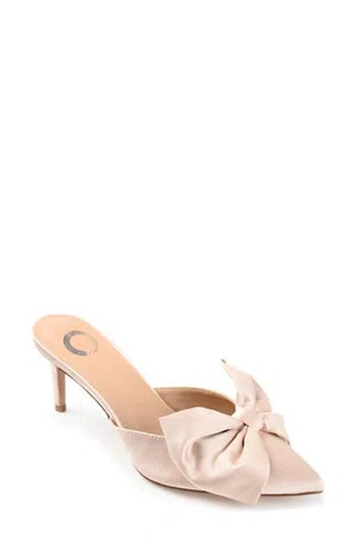 Journee Collection Tiarra Bow Mule In Ivory Rose