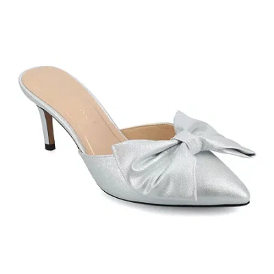 Journee Collection Tiarra Womens Pointed Closed Toe Stiletto Heel Pumps In Silver