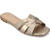 Journee Collection Journee Womens Arrina Wide Width Flat Sandals In Champagne