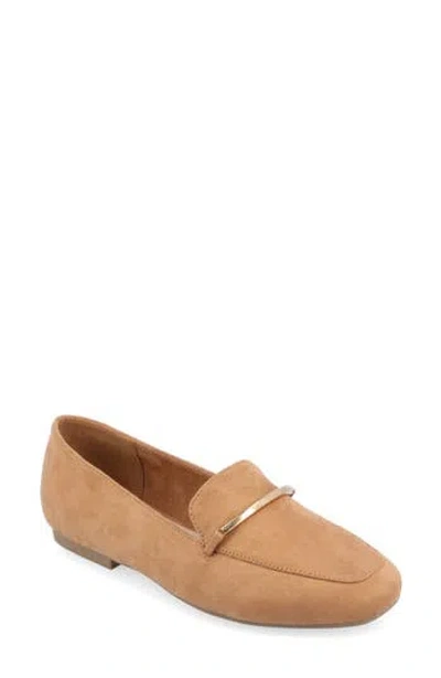 Journee Collection Tru Comfort Foam Wrenn Flat In Tan/suede