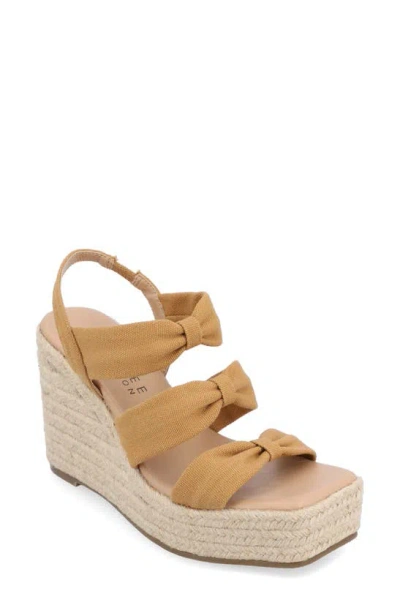 Journee Collection Tru Comfort Santorynn Platform Wedge Espadrille Sandal In Tan
