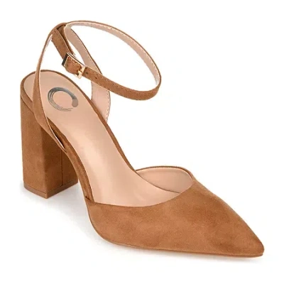 JOURNEE COLLECTION TYYRA WOMENS POINTED CLOSED TOE BLOCK HEEL PUMPS