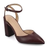 Journee Collection Tyyra Womens Pointed Closed Toe Block Heel Pumps In Burgundy