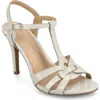 Journee Collection Valry Strappy Sandal In Patent,bone