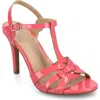 Journee Collection Valry Strappy Sandal In Patent/coral
