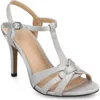 Journee Collection Valry Strappy Sandal In Satin,silver