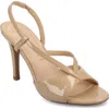 Journee Collection Varra Slingback Sandal In Beige Patent