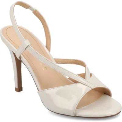 Journee Collection Varra Slingback Sandal In Bone Patent