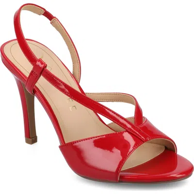 Journee Collection Varra Slingback Sandal In Red Patent