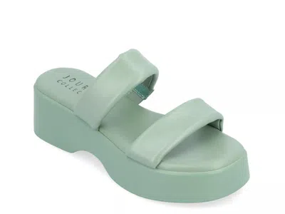 Journee Collection Veradie Platform Sandal In Green