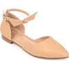 Journee Collection Womens Vielo Ballet Almond Toe Buckle Flats In Tan