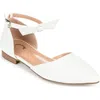 Journee Collection Womens Vielo Ballet Almond Toe Buckle Flats In White