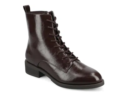 Journee Collection Vienna Combat Boot In Burgundy