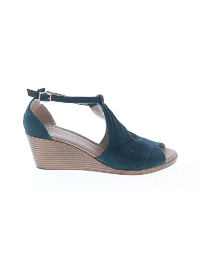 Pre-owned Journee Collection Wedges In Blue